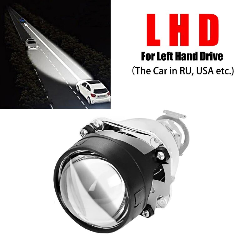 25-дюймовые автомобильные биксеноновые линзы проектора HID с использованием ксеноновых ламп H1 модернизированные Hi/Lo Beam H4 H7 линзы фары универсальные мини-фара 1x Left Hand Drive