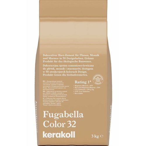 фото Затирка kerakoll fugabella color, 32 (карамель) 3 кг.