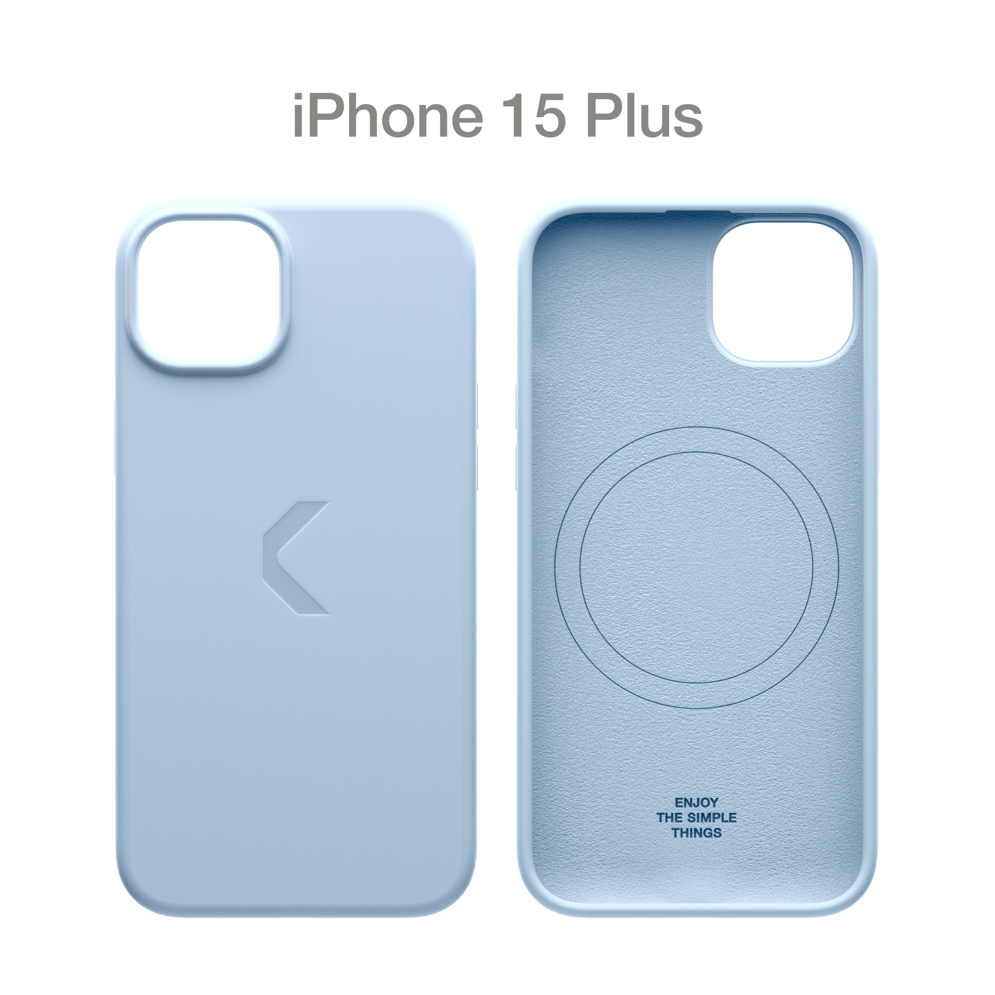Силиконовый чехол COMMO Shield Case для iPhone 15 Plus с поддержкой беспроводной зарядки, Light Blue