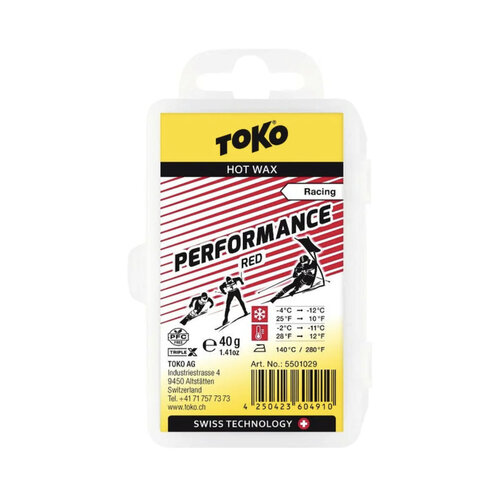 Универсальный парафин скольжения твердый TOKO Racing Performance 40g Red