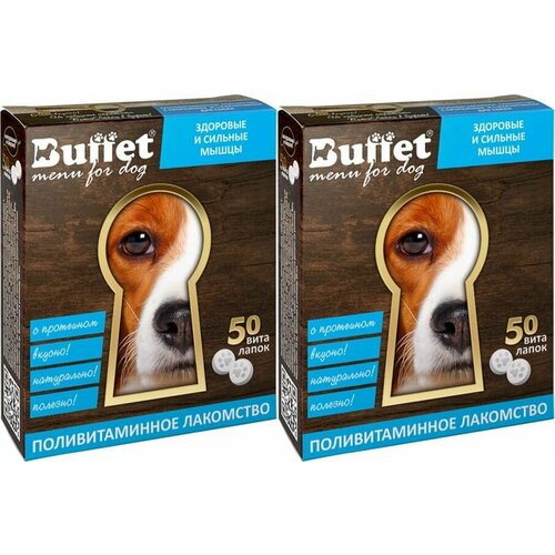 Buffet Лакомство для собак, ВитаЛапки, с протеином, L-карнитином, 50 таблеток, 2 уп.