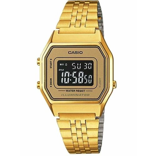 Наручные часы CASIO Vintage LA-680WGA-9B, золотой, черный