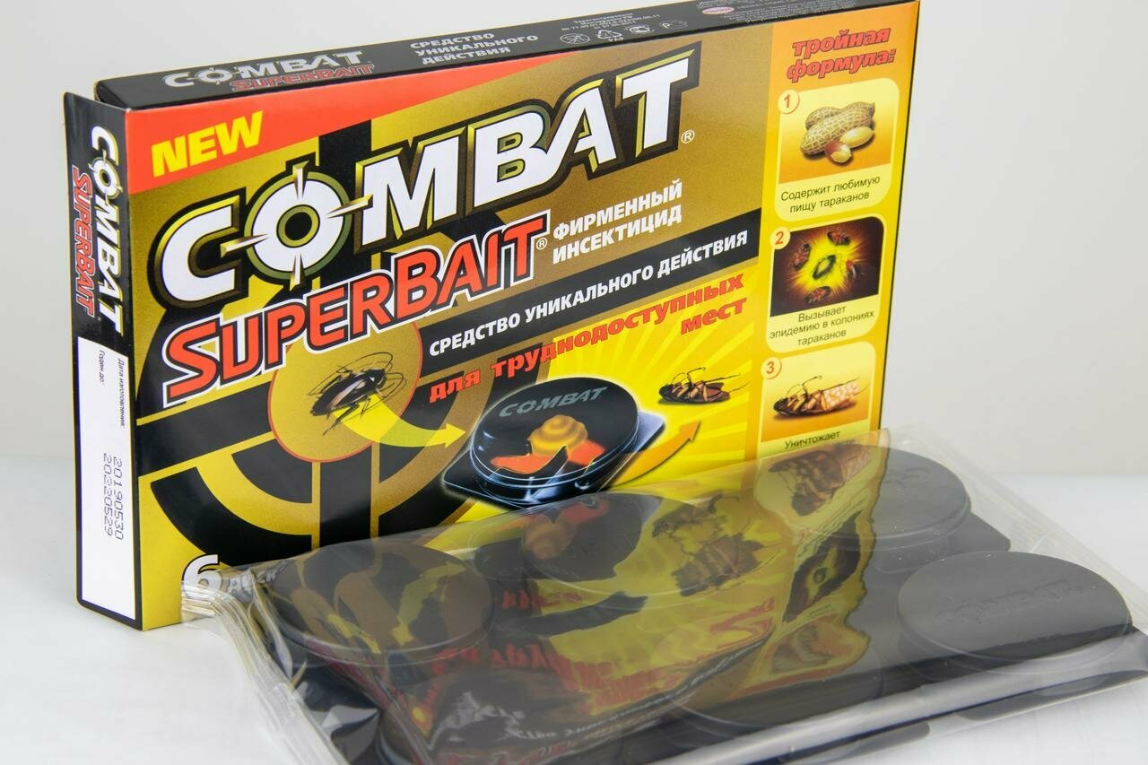 Combat Superbait - средство от тараканов, 6 дисков - фотография № 2