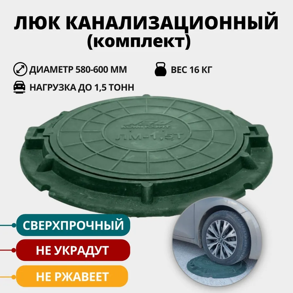 Крышка для колодца пластиковая 1 м — купить по низкой цене на Яндекс ...