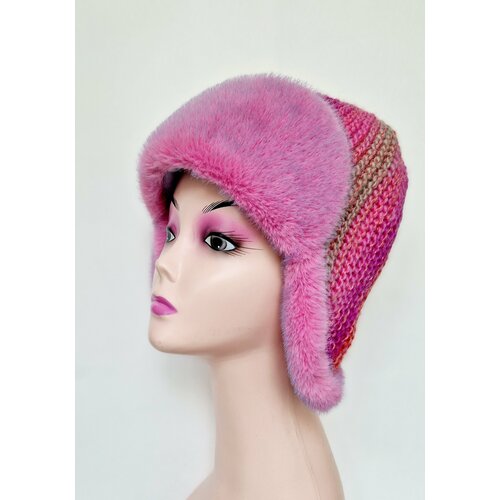 фото Шапка ушанка ушанка герда, демисезон/зима, подкладка, размер 56-59, розовый, фуксия shapki_s_yuga