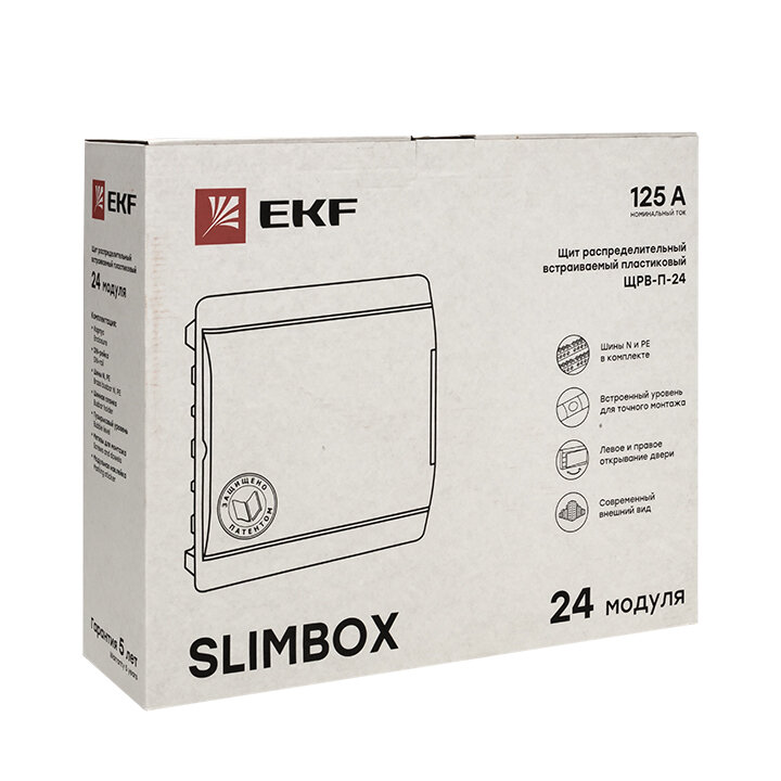 Щит распределительный встраиваемый EKF Proxima SlimBox ЩРВ-П-24 24 модуля IP41 пластик - фото №17