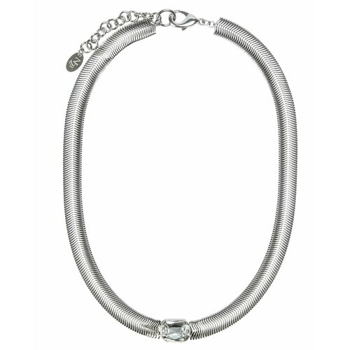 Колье, кристаллы Swarovski, искусственный камень, длина 45 см, серебряный