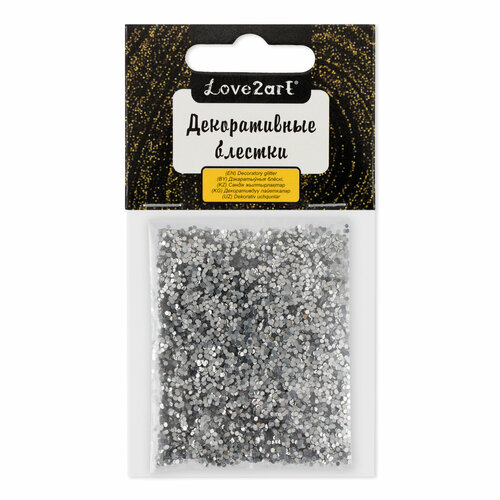 Love2art Декоративные блестки GLIS-01 1 мм 5 г 45 мл 38 под сереброsilver 363₽