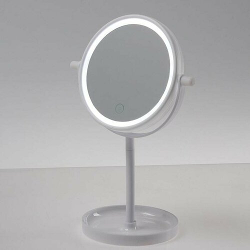 Зеркало Luazon KZ-04, подсветка, настольное, 19.5 × 13 × 29.5 см, 4хААА, сенсорная кнопка зеркало luazon kz 03 подсветка настольное 13 5 x 18 x 2 см 4хааа