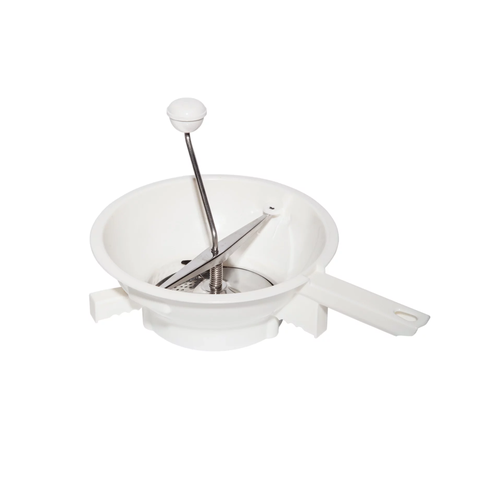 Ручное механическое сито NEW OMRA 460C-BI для протирки в пюре ягод, фруктов, овощей, томатов (2 диска, 20 см), белый