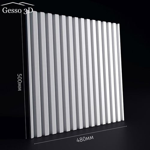 Гипсовая панель Gesso 3D Рейка 500x480х25 мм, Упаковка 20 шт, 5 м2