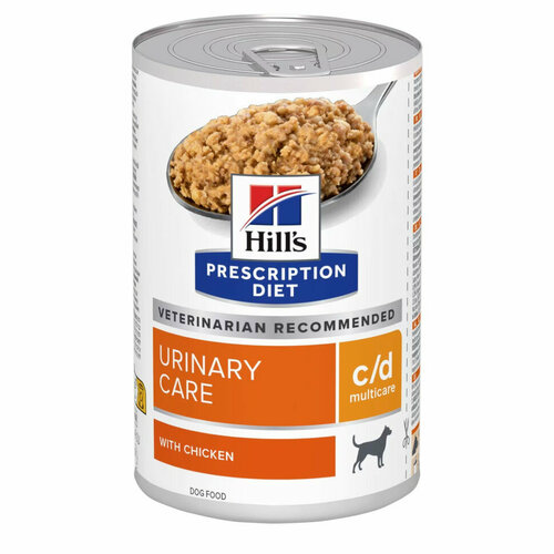 Hills Prescription Diet c/d multicare диетический влажный корм для собак для профилактики образования струвитных камней (МКБ), с курицей, в консервах - 370 г х 6 шт