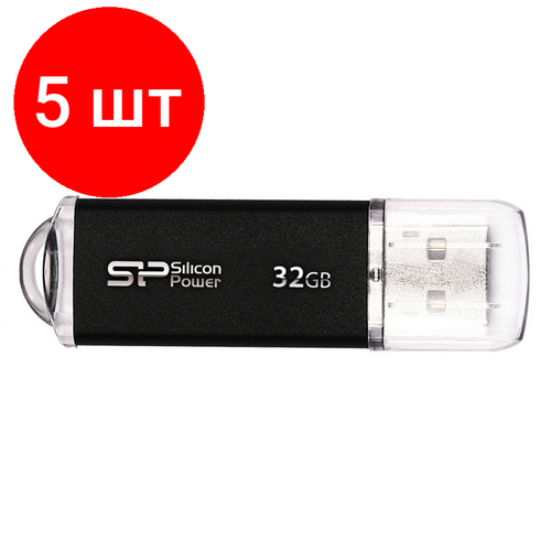 флешка silicon power ultima ii i readyboost 16 гб синий Комплект 5 штук, Флеш-память Silicon Power Ultima II I-Ser, 32Gb, USB 2.0, SP032GBUF2M01V1K