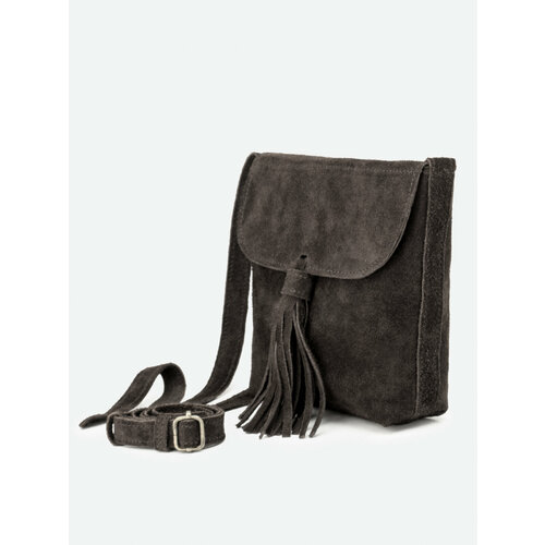 Сумка  кросс-боди Росгалант, фактура бархатистая, коричневый