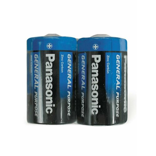 Батарейки комплект 2шт, PANASONIC D R20 (373), солевые, в п
