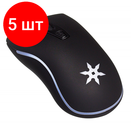 Комплект 5 штук Мышь компьютерная Oklick 704G TOKUGAWA черный оптическая 1600dpi USB 4but 557900₽