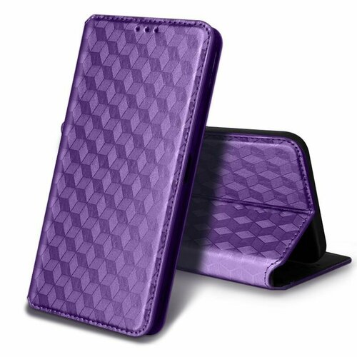 чехол книжка mypads elegante pattern rombo для huawei enjoy 60x huawei nova y91 из качественной импортной кожи с 3d узором коричневый с магнитн Чехол MyPads для Huawei Enjoy 60X / Huawei Nova Y91 с защитой от ударов и подставкой с карманом для карт фиолетовый