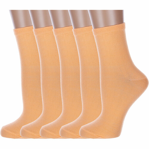 фото Носки hobby line, 5 пар, размер 36-40, оранжевый