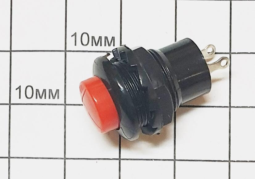 Кнопка MG-D 202 (R-14, RWD-202) OFF-(ON) Без фиксации Красная