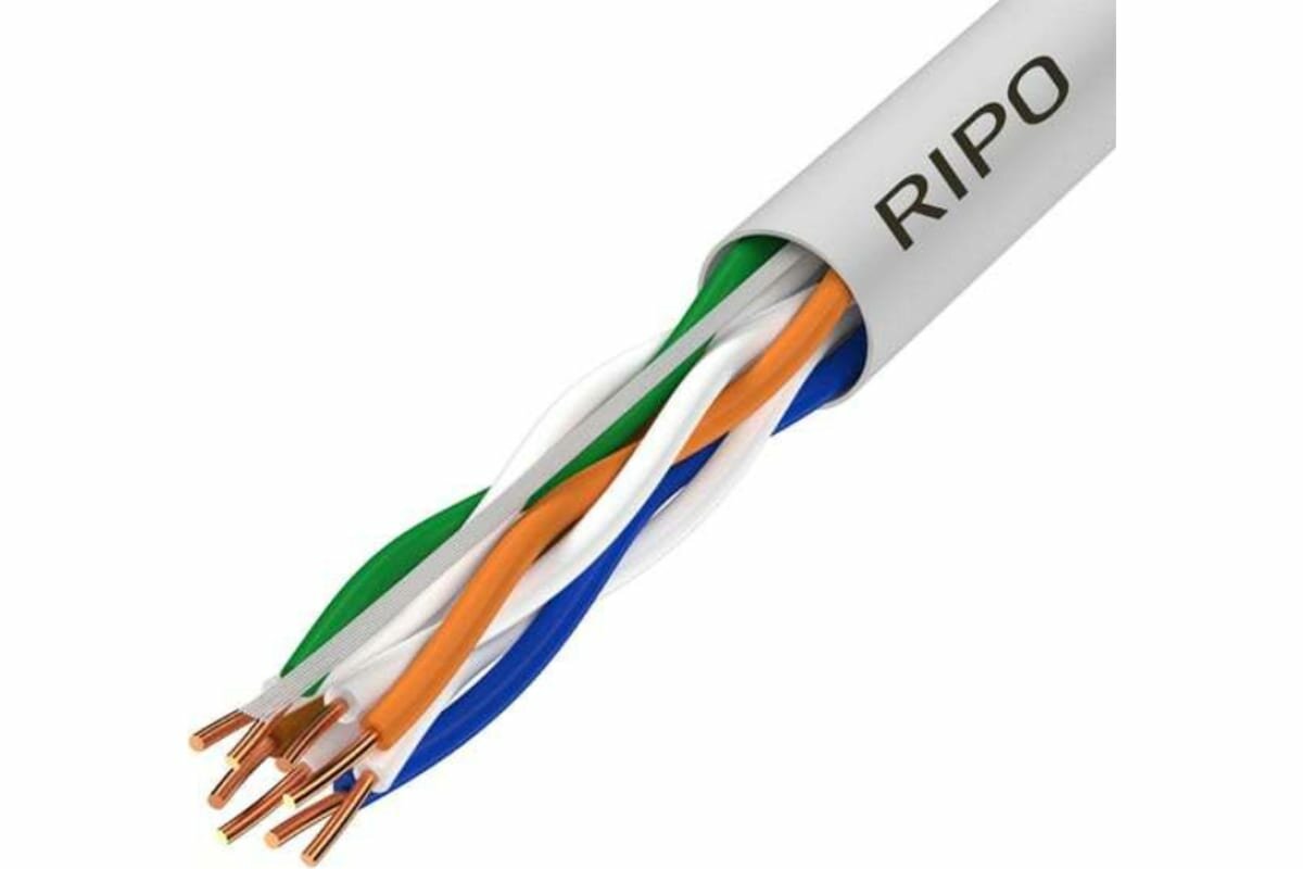 Кабель витая пара для локальной сети LAN UTP4 CAT5E 24AWG Cu RIPO 200 метров 001-112012/200