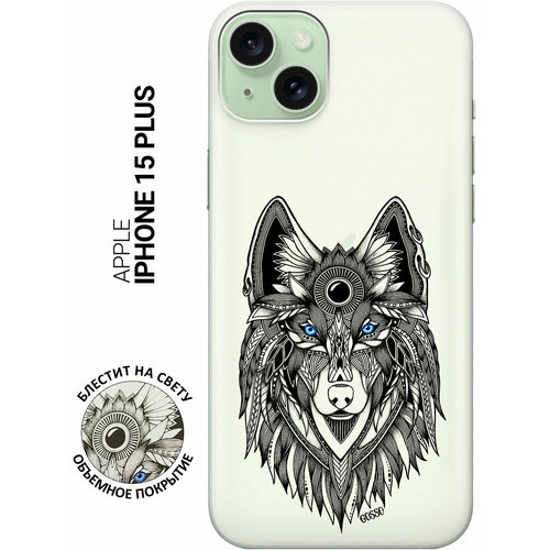 Силиконовый чехол на Apple iPhone 15 Plus / Эпл Айфон 15 Плюс с рисунком Grand Wolf чехол книжка на apple iphone 15 plus эпл айфон 15 плюс с рисунком grand rabbit черный