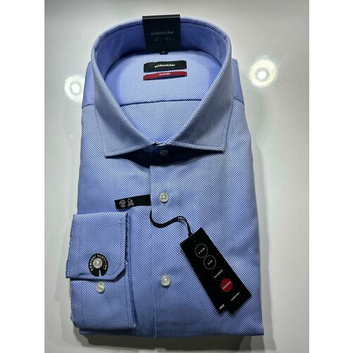 фото Рубашка seidensticker, размер размер по вороту 45 , xxl, голубой, белый