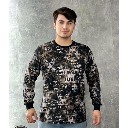 фото Лонгслив, размер 48, коричневый нет бренда