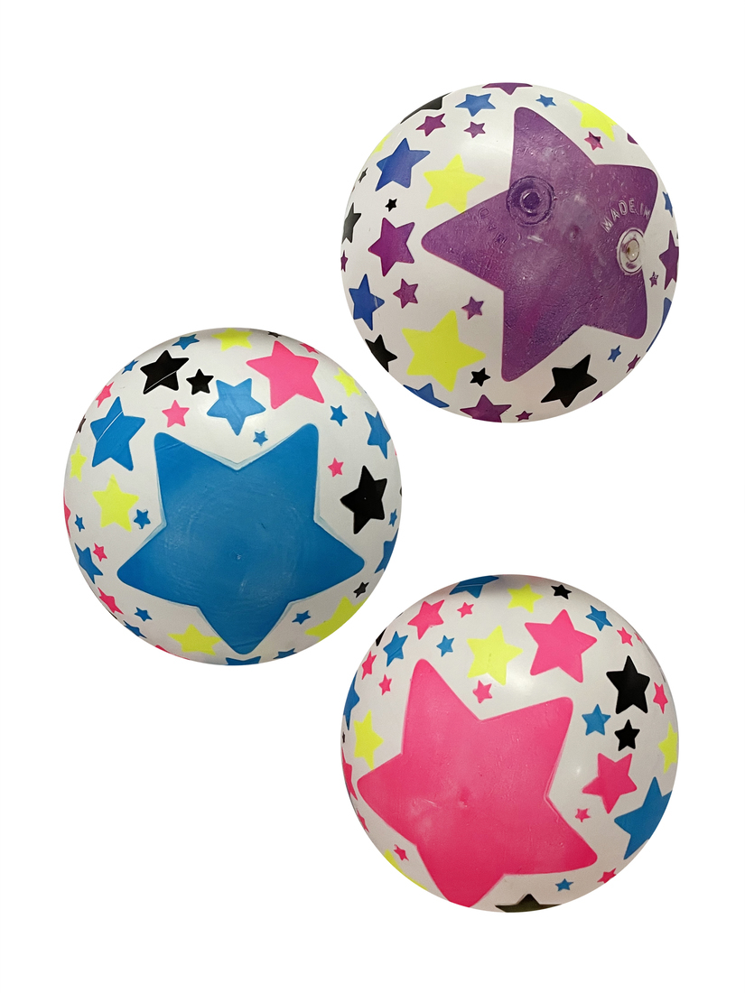 Мяч детский флуоресцентный Moby Kids Звёзды, ПВХ, 22 см, 60 г, в ассорт. 649204