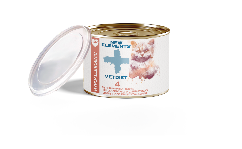 фото New Elements VetDiet Hypoallergenic Влажный корм для кошек с индейкой 2 шт*240 гр