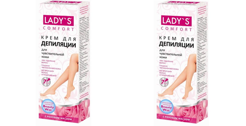 Lady-S Крем-депилятор для тела Розовое масло 100мл, 2шт