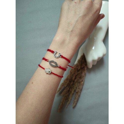 фото Браслет, 1 шт., размер one size, серебряный, белый нет бренда