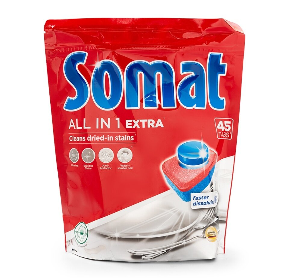Таблетки для посудомоечных машин Somat All in 1 Extra, 45 шт.