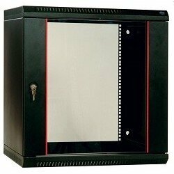ЦМО Шкаф телекоммуникационный настенный разборный 12U (600х520) дверь стекло цвет черный (ШРН-Э-12500-9005) (1 коробка)