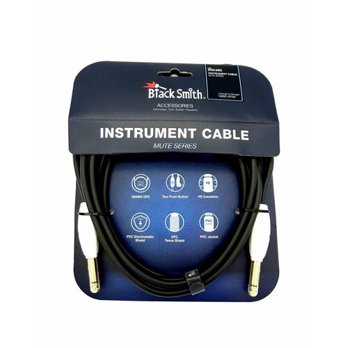 Кабель инструментальный Blacksmith MSIC-STS6, 6 м (прямой-прямой), с кнопкой MUTE
