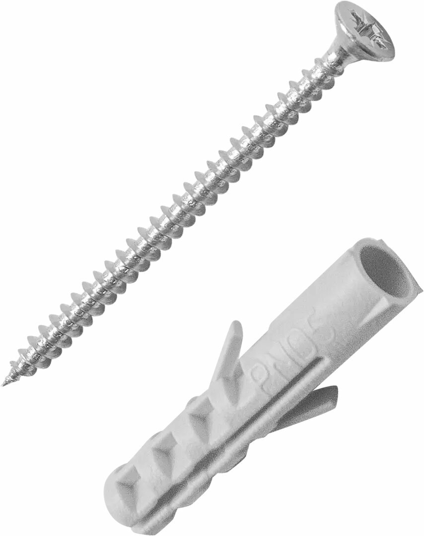 фото Дюбель потайной Standers PND 5х25 мм, с шурупом 3х35 мм, нейлон, 200 шт.