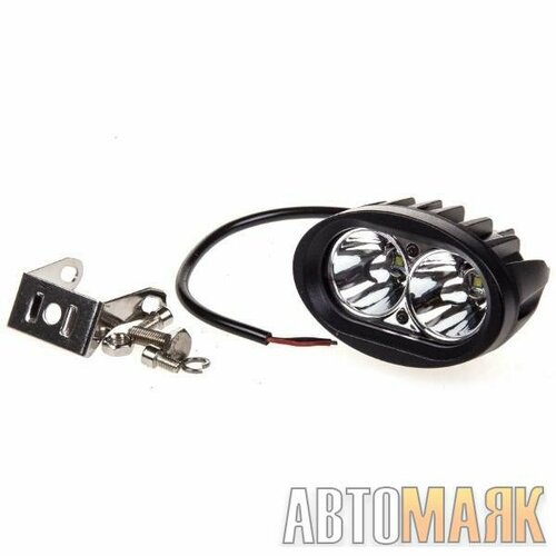 фото Фара светодиодная 2 диода 12/24v 20w 95х70х60мм 2 режима + стробоскоп автомаяк