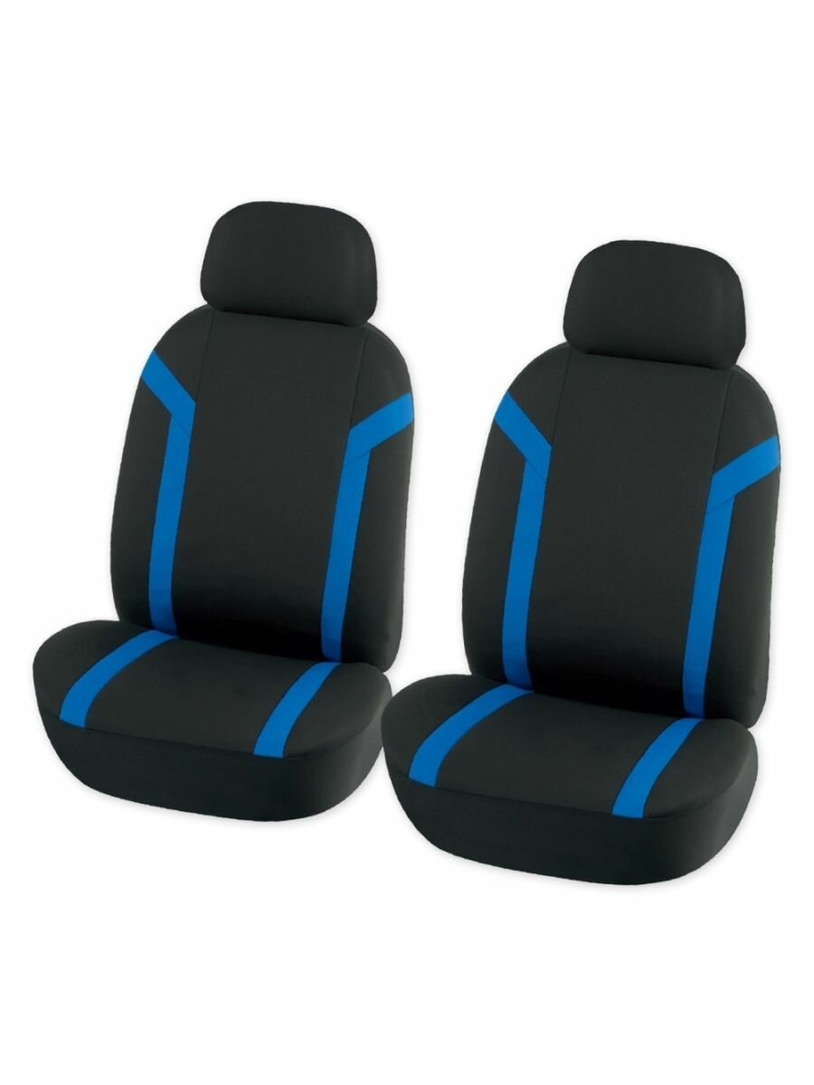Чехлы на передние сиденья (рубашка) с подголовником, черно-синий (4 предмета) ARNEZI A0508007