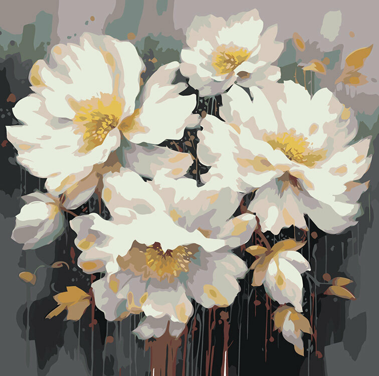 Картина по номерам Цветы Красивая композиция 2 40х40