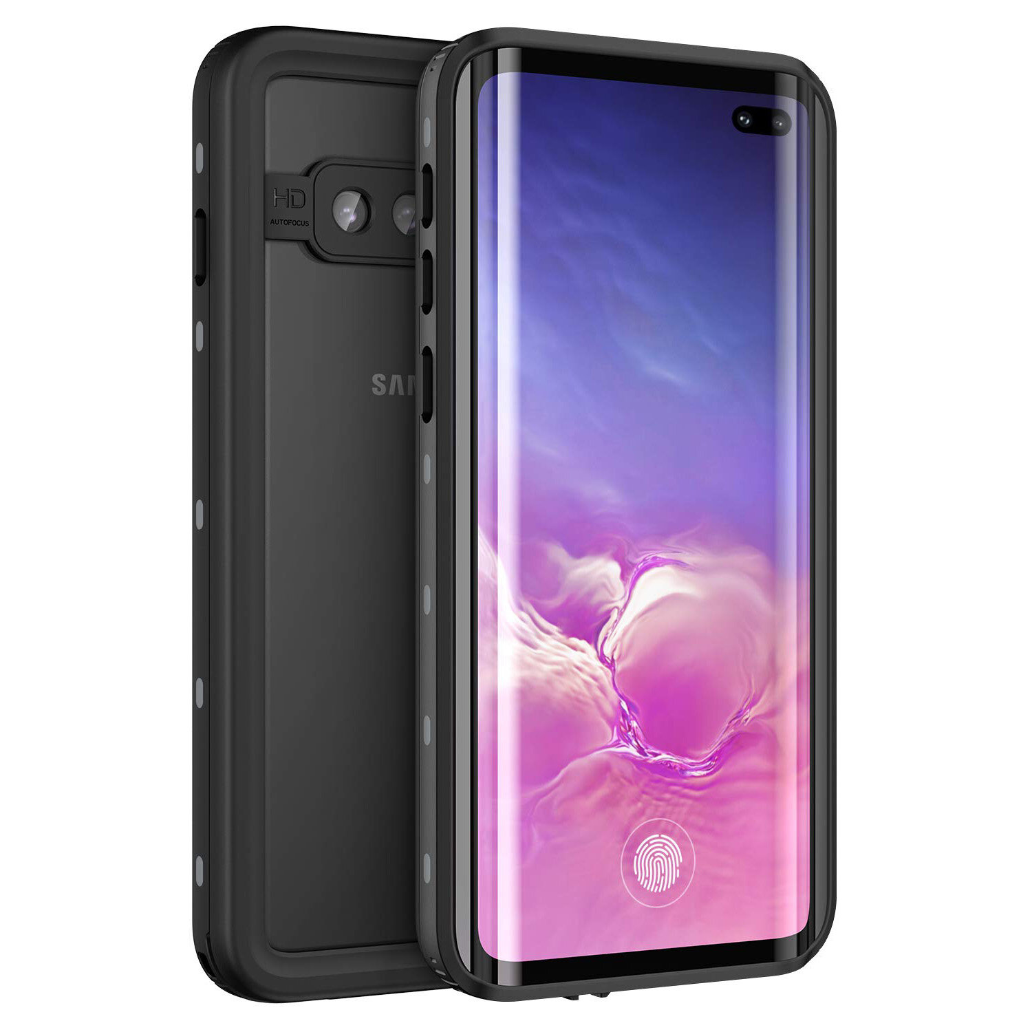 фото Водонепроницаемый и ударопрочный чехол Redpepper Dot+ для Samsung Galaxy S10 Plus, черный, прозрачный