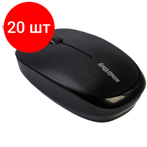 Комплект 20 шт Мышь Smartbuy ONE 214-K USB черный 2btnRoll 415400₽