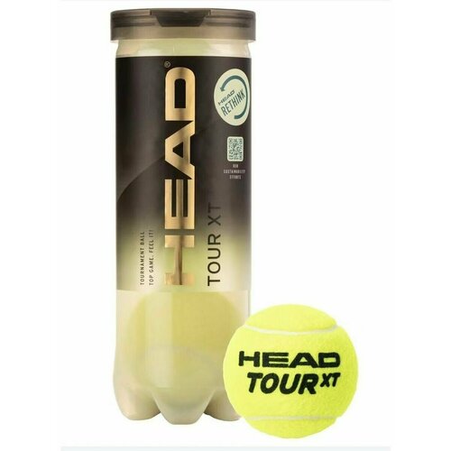 Мячи для большого тенниса HEAD Tour XT, 3 мяча (1 банка) мячи для большого тенниса head tour xt 3 мяча 1 банка