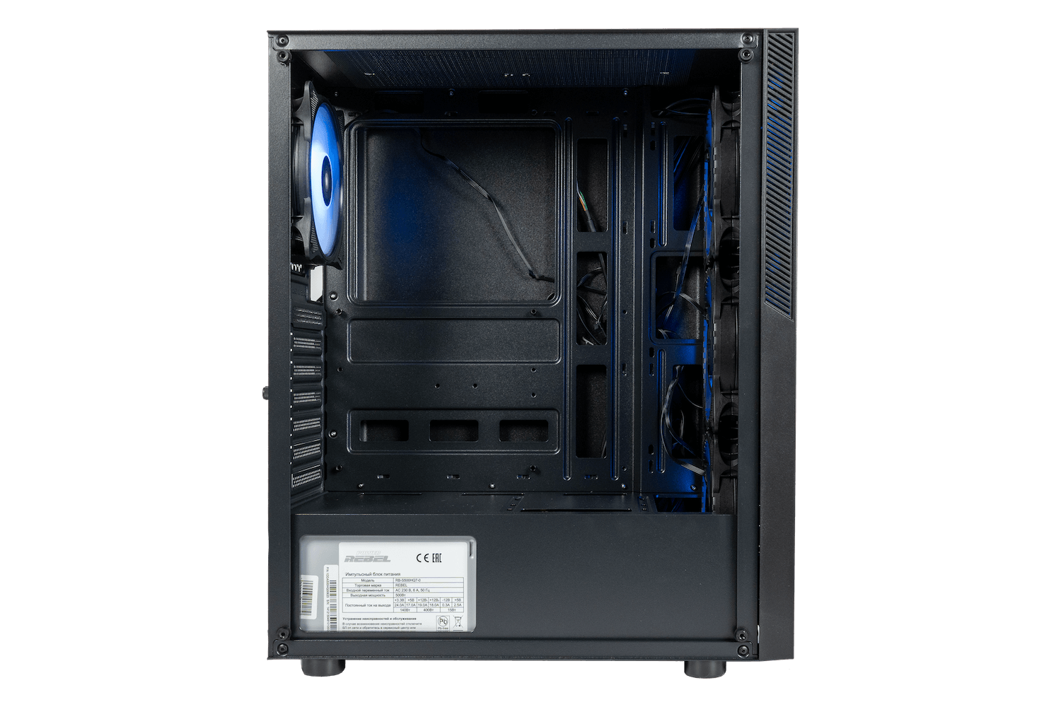 Корпус ATX Eurocase A85 4ARGB черный без БП закаленное стекло USB 3.0