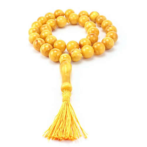 фото Браслет-нить, янтарь, 10 шт., размер 42 см, размер one size, диаметр 14 см, бежевый amberhandmade