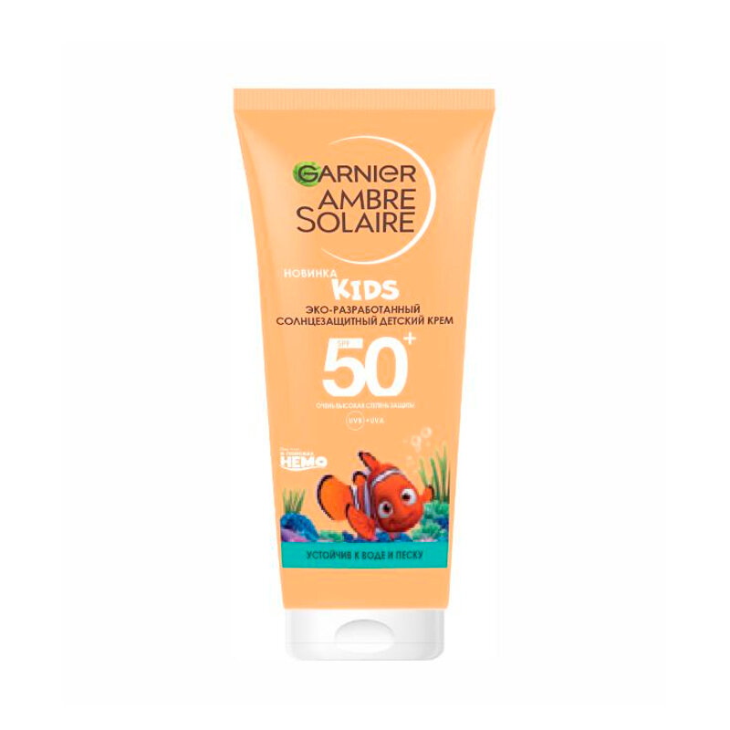 Эко-разработанный солнцезащитный детский крем Garnier Ambre Solaire Kids SPF50 100 мл