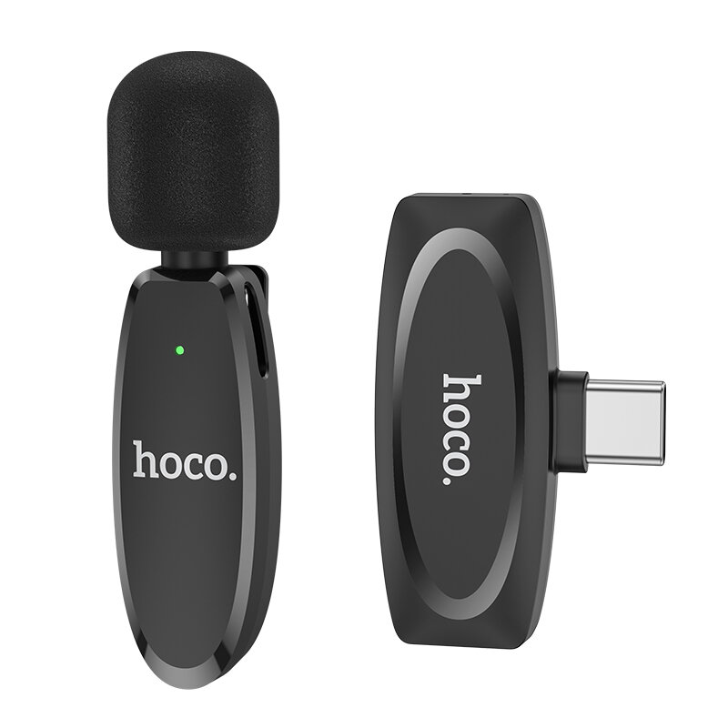 Беспроводной петличный микрофон HOCO L15 Type-C, черный