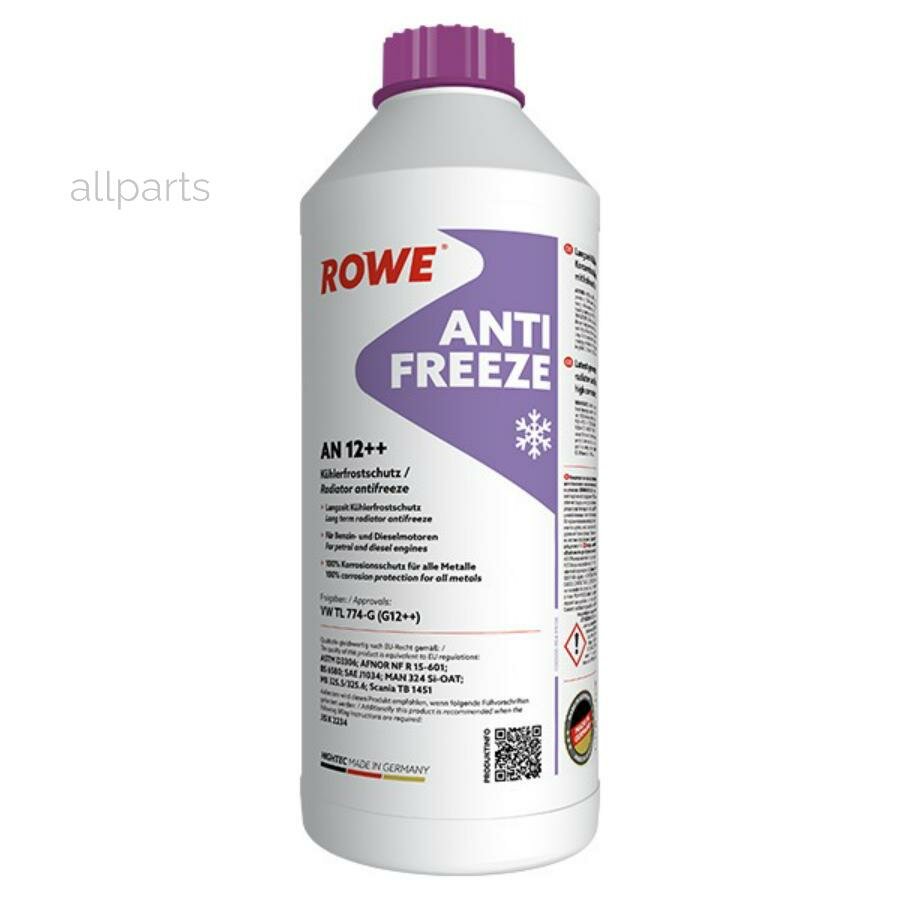 ROWE 21033001599 21033-0015-99 Антифриз ROWE HIGHTEC ANTIFREEZE AN 12++ 1,5л (концентрат, цвет пурпурный)