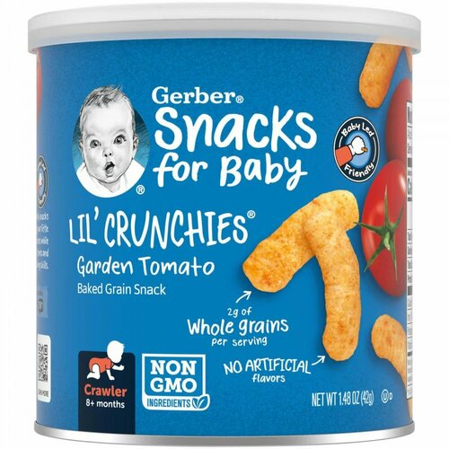Gerber, Snacks for Baby, Lil &#x27; Crunchies, снек из запеченного зерна, от 8 месяцев, томат, 42 г (1,48 унции)
