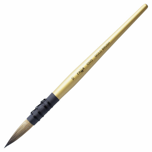 фото Кисть художественная синтетика гамма "gold brush", круглая №10, французское крепление, короткая ручка