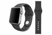 Силиконовый ремешок для Apple Watch 42/44/45 mm, черный, размер s/m