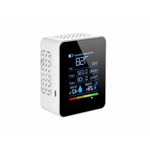 Многофункциональный автономный сигнализатор 5 в 1 Страж Газ-M3 Модель:911 (S16633AM0): уровня СО2, влажности и температуры, микрочастицы и формальдеги